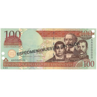 Billet, Dominican Republic, 100 Pesos Oro, 2002, 2002, Specimen, KM:171s2, SPL+ - Dominicana