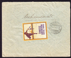 1910 Vignette Mit Schlittschuhläufern Auf Brief Der Firma Birchmeier In Davos Nach Kilchberg. - Brieven En Documenten