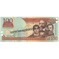 Billet, Dominican Republic, 100 Pesos Oro, 2002, 2002, Specimen, KM:171s2, SPL+ - Dominicana
