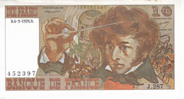 BILLETE DE FRANCIA DE 10 FRANCS DEL 4-3-1976 CALIDAD EBC (XF) (BANKNOTE) BERLIOZ - 10 F 1972-1978 ''Berlioz''