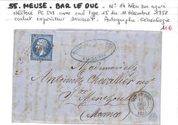 55 - MEUSE - (53)  - BAR LE DUC -  Voir Descriptif De La Vente Avec Photo Du Scan - 1849-1876: Période Classique