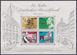 MiNr. 455 - 458 (Block 4) Deutschland Berlin (West)1973, 23. Aug. Blockausgabe: 50 Jahre Deutscher Rundfunk Pf./**/MNH - Blocks & Kleinbögen