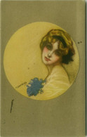 ZANDRINO SIGNED 1910s POSTCARD - WOMAN & FLOWERS - N.16/1 (BG2156) - Zandrino