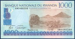 RWANDA 1000 FRANCS P-27b Karisimbi And Visoke Volcanoes (Virunga Volcano Range) - Cattle 1998 UNC - Ruanda