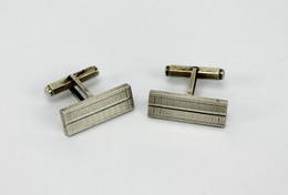 JOLIE ANCIENNE PAIRE BOUTON DE MANCHETTE EN ARGENT EGAN? RECTANGULAIRE 2,5x0,8cm          (2106) - Cuff Links & Studs