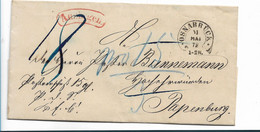 Brs366 /  - Osnabrück, Hufeisenstempel + Auslage-Stempel 31.5.1872 Nach Papenburg - Storia Postale