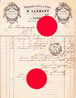 LIEGE Rue Cathédrale 1852  Lithographie & Atelier De Reliure  H. CLEMENT Registres Imprimerie Fournitures De Bureau - 1800 – 1899