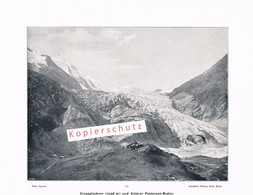 115-2 Vittorio Sella Großglockner Pasterze Gletscher 26 X 20 Cm 1904!! - Autres