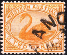 WESTERN AUSTRALIA, FAUNA, UCCELLI, BIRDS, CIGNO NERO, 1899, 2,00 P., USATO Mi:AU-WA 45, Scott:AU-WA 74, Yt:AU-WA 54 - Used Stamps