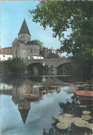 CPSM Mareuil Sur Lay Eglise Romane Et Le Pont Sur La Lay - Mareuil Sur Lay Dissais