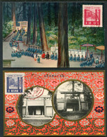 1929 Japan Rebuilding Of Ise Shrine Set On 2 Commemorative Datestamp (LCD 126) Postcards + Folder - Cartoline Maximum