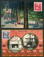 1929 Japan Rebuilding Of Ise Shrine Set On 2 Commemorative Datestamp (LCD 126) Postcards + Folder - Maximumkaarten