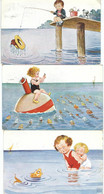 Lot De 9 CPA - Illustrateur JOHN WILLS - Thème Enfants - Cachets De La Poste 1931 - Wills, John