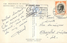 FLAMME MONACO GRAND PRIX INTERNATIONALE D'ECHECS 1963 - Marcofilie
