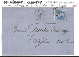 58 - NIEVRE  - (56)  - CLAMECY -  Voir Descriptif De La Vente Avec Photo Du Scan - 1849-1876: Classic Period