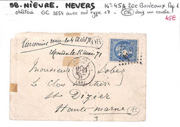 58 - NIEVRE  - (56)  - NEVERS -  Voir Descriptif De La Vente Avec Photo Du Scan - 1849-1876: Classic Period