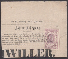 France - Journaux N° 1 2c Lilas Sur Fragment De Journal Allemand  Avec Annulation Typographique - Newspapers