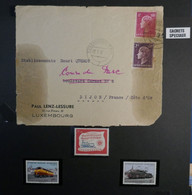 AF8 LUXEMBOURG BELLE PAGE  LETTRE DEVANT TIMBRES  1952  FERROVIAIRE  CACHET SPECIAL  POUR DIJON +++ AFFRANCH INTERESSANT - Macchine Per Obliterare (EMA)