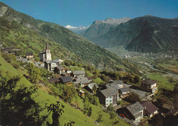 Ausserberg, Blick Ins Rhonetal Mit Visp; Postauto - Ausserberg