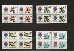 HONGRIE - SPORTS -SERIE N° 1455 A 1458 - BLOC DE 4 NEUF SANS CHARNIERE -ANNEE 1961 - Unused Stamps