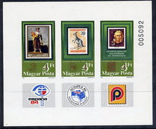 HUNGARY 1984 AUSIPEX Exhibition Imperforate Block MNH / **.  Michel Block 171B - Blokken & Velletjes