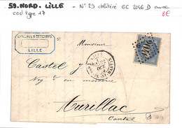 59 - NORD- (57)  -  LILLE  - Voir Descriptif De La Vente Avec Photo Du Scan - 1849-1876: Période Classique