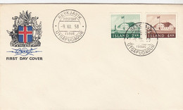 LETTRE. ISLANDE. FDC. 9 12 58 - Lettres & Documents