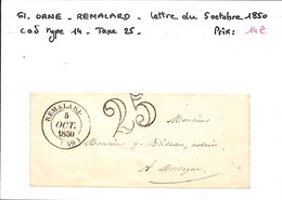 61 - ORNE - (59)  - REMALARD -  Voir Descriptif De La Vente Avec Photo Du Scan - 1801-1848: Voorlopers XIX