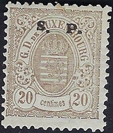 Luxembourg - Luxemburg - Timbre 1882  Armoire  20 C.  S.P.  MH*   Certifié  Michel  32II   VC.115,- - 1859-1880 Wappen & Heraldik