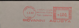Gallarate 1983 - Costruzioni Aeronautiche Giovanni AUGUSTA - EMA Meter Freistempel - Fragment - Hélicoptères