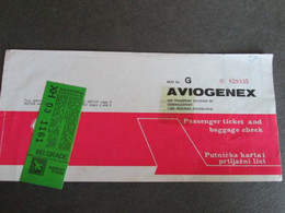 AVIOGENEX,YUGOSLAVIA,  PASSENGER TICKET, 1970's - Mundo