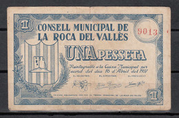 BILLETE DE LA ROCA DEL VALLES DE 1 PESETA DE 1937 - Autres & Non Classés