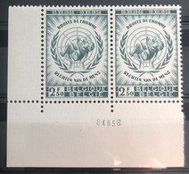 België, 1958, Nr 1089-V (2x) Met Drukdatum, Postfris **, OBP 26€ - Errors (Catalogue COB)