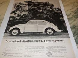 ANCIENNE PUBLICITE LES MEILLEURS PARTENT LES PREMIERS VOLKSWAGEN 1968 - Voitures