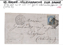 69 - RHONE - (68) -  VILLEFRANCHE SUR SAONE -  Voir Descriptif De La Vente Avec Photo Du Scan - 1849-1876: Classic Period