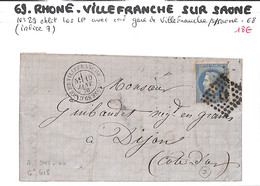 69 - RHONE - (68) -  VILLEFRANCHE SUR SAONE -  Voir Descriptif De La Vente Avec Photo Du Scan - 1849-1876: Periodo Clásico