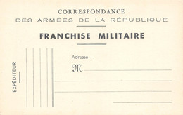 Correspondance Des Armées De La République - Franchise Militaire - Autres