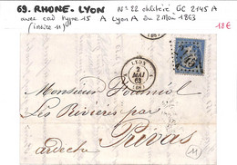 69 - RHONE - (68) - LYON -  Voir Descriptif De La Vente Avec Photo Du Scan - 1849-1876: Klassik