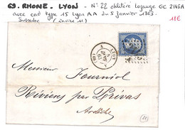 69 - RHONE - (68) - LYON -  Voir Descriptif De La Vente Avec Photo Du Scan - 1849-1876: Classic Period