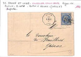 71 - SAONE ET LOIRE  (70) -  AUTUN -Courrier- Convoyeur- Voir Descriptif De La Vente Avec Photo Du Scan - 1849-1876: Classic Period