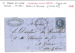 71 - SAONE ET LOIRE  (70) -  AUTUN -Courrier- Convoyeur- Voir Descriptif De La Vente Avec Photo Du Scan - 1849-1876: Klassik