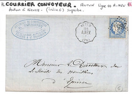 71 - SAONE ET LOIRE  (70) -  AUTUN -Courrier- Convoyeur- Voir Descriptif De La Vente Avec Photo Du Scan - 1849-1876: Periodo Clásico