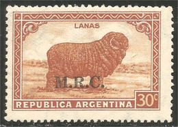 144 Argentina Mouton Schapen Pecora Aveja Sheep Surcharge M.R.C. MH * Neuf CH (ARG-270) - Zonder Classificatie