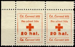 TCHECOSLOVAQUIE / CZECHOSLOVAKIA - 2x Vignette / Charity Stamp - 20 Hal. Czech Red Cross. / Croix Rouge Tchèque MOGNH ** - Red Cross