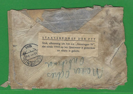 WRECK NAUFRAGE SS GRONINGEN IV 8 JANVIER 1945 SUR LETTRE DES PAYS BAS - Postal History