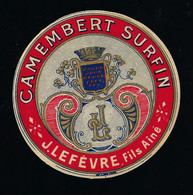 Ancienne étiquette Fromage Camembert Surfin "JL" J Lefevre Fils Ainé Paris - Quesos