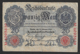 Germania - Banconota Circolata Da 20 Marchi P-46b - 1914 #17 - 20 Mark