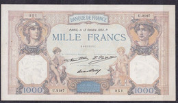 France - 1932-  1000 Frank  13.10.32..-. P79b11 - 1 000 F 1927-1940 ''Cérès Et Mercure''