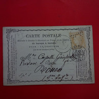 CARTE POSTALE TIMBRE BISTRE 1873 ROUEN CACHET  PARIS AU HAVRE - 1871-1875 Ceres
