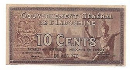 Banque De L' Indochine   -    10 Cents Gouvernement Général - Indochine